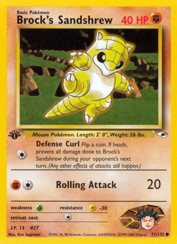 Brock’s Sandshrew (71) 071/132 1st Edition Gym Heroes Brock’s Sandshrew (71) 071/132 1st Edition Gym Heroes
