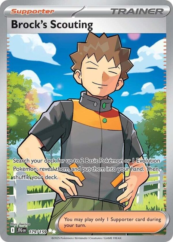 Brock’s Scouting 179/159 Holofoil SV09: Journey Together Brock’s Scouting 179/159 Holofoil SV09: Journey Together