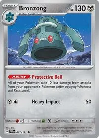 Bronzong | 067/131 | Reverse Holofoil | SV: Prismatic Evolutions Bronzong | 067/131 | Reverse Holofoil | SV: Prismatic Evolutions