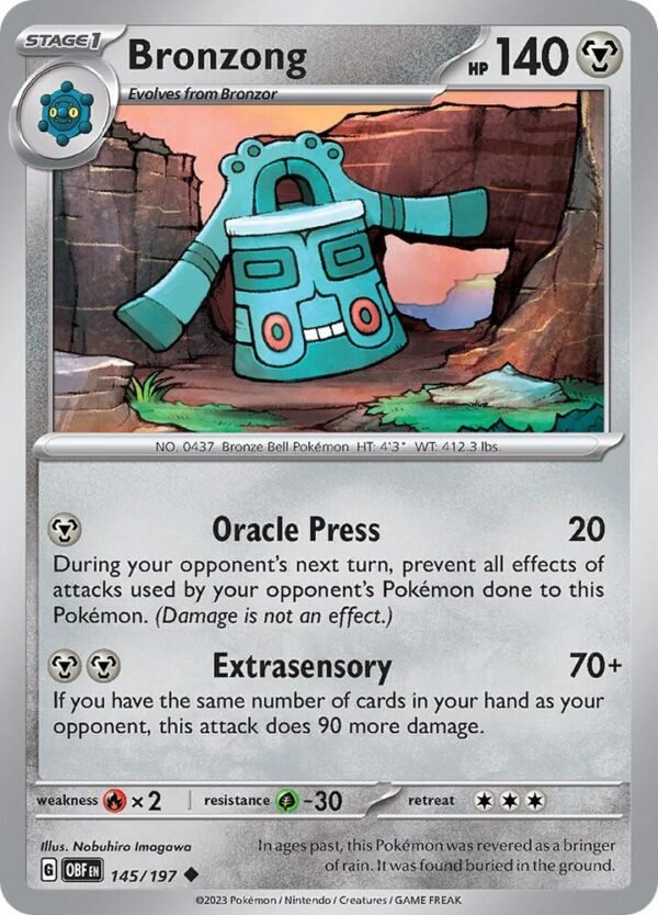Bronzong 145/197 Reverse Holofoil SV03: Obsidian Flames