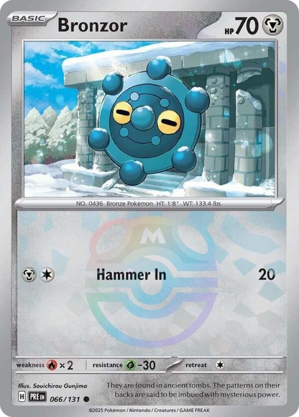 Bronzor (Master Ball Pattern) 066/131 Holofoil SV: Prismatic Evolutions Bronzor (Master Ball Pattern) 066/131 Holofoil SV: Prismatic Evolutions