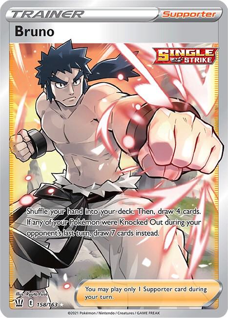 Bruno (Full Art) 158/163 Holofoil SWSH05: Battle Styles Bruno (Full Art) 158/163 Holofoil SWSH05: Battle Styles