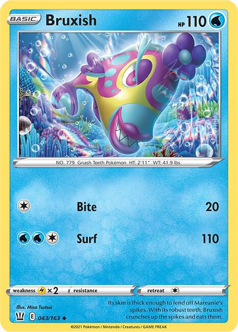 Bruxish 043/163 Normal SWSH05: Battle Styles Bruxish 043/163 Normal SWSH05: Battle Styles