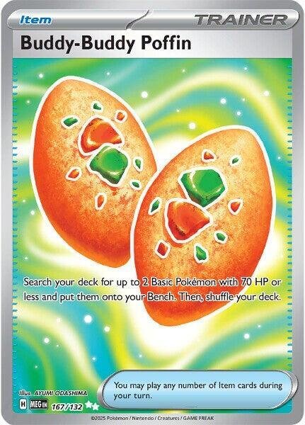 Buddy-Buddy Poffin 167/132 Holofoil ME01: Mega Evolution Buddy-Buddy Poffin 167/132 Holofoil ME01: Mega Evolution