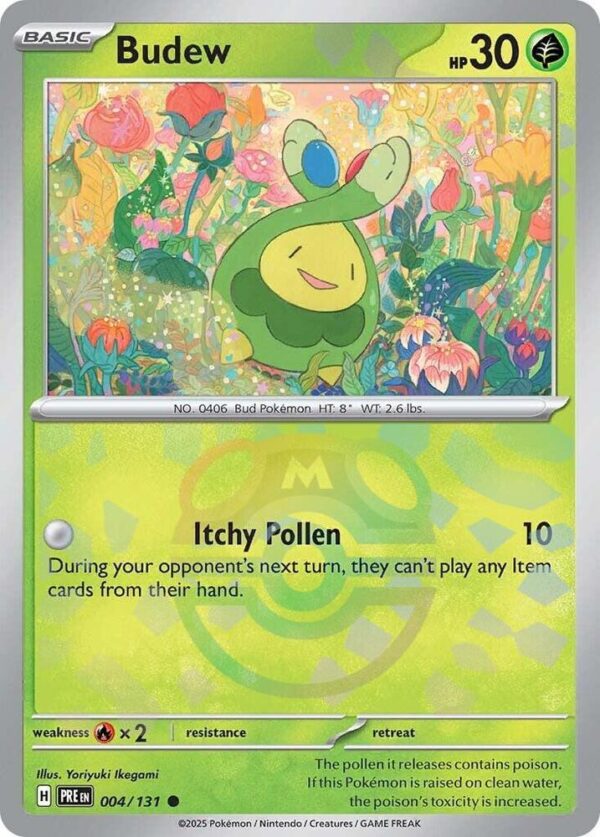 Budew (Master Ball Pattern) 004/131 Holofoil SV: Prismatic Evolutions Budew (Master Ball Pattern) 004/131 Holofoil SV: Prismatic Evolutions