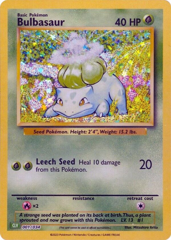 Bulbasaur 001/034 Holofoil Trading Card Game Classic