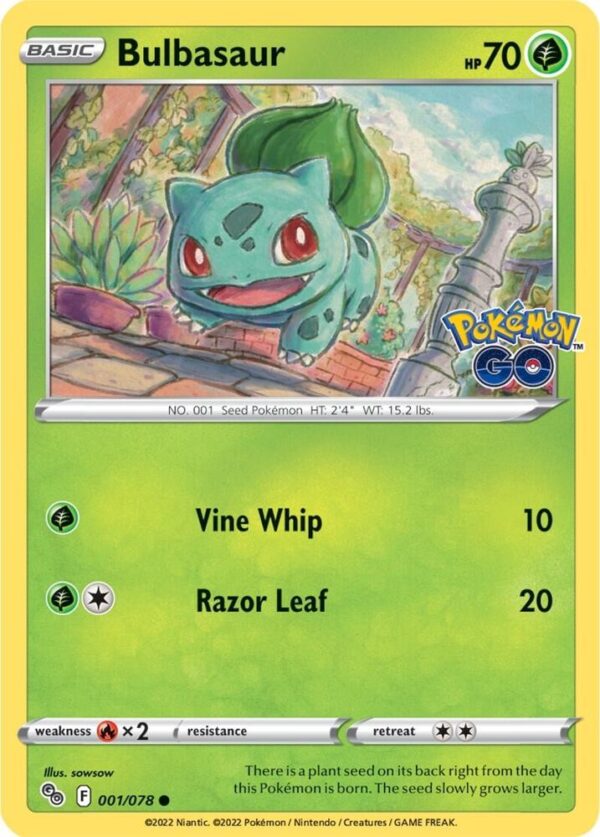 Bulbasaur 001/078 Normal Pokemon GO