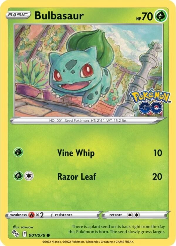 Bulbasaur 001/078 Reverse Holofoil Pokemon GO