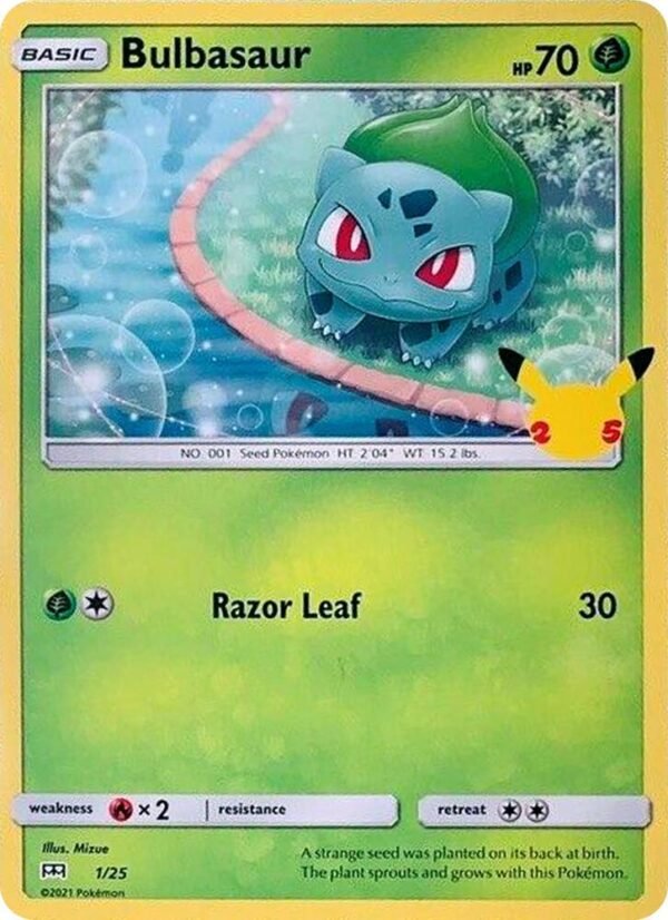 Bulbasaur 1/25 001/025 Normal McDonald’s 25th Anniversary Promos Bulbasaur 1/25 001/025 Normal McDonald’s 25th Anniversary Promos