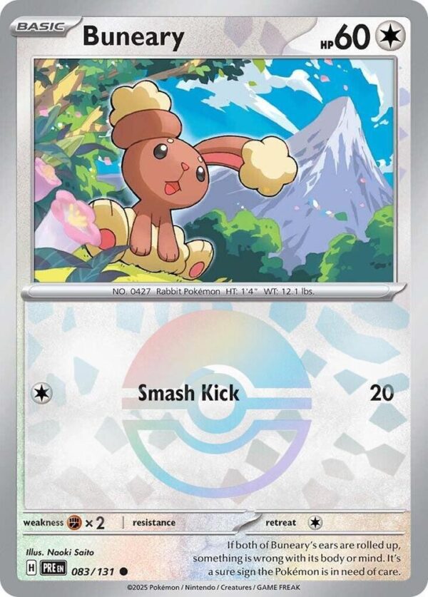 Buneary (Poke Ball Pattern) 083/131 Holofoil SV: Prismatic Evolutions Buneary (Poke Ball Pattern) 083/131 Holofoil SV: Prismatic Evolutions