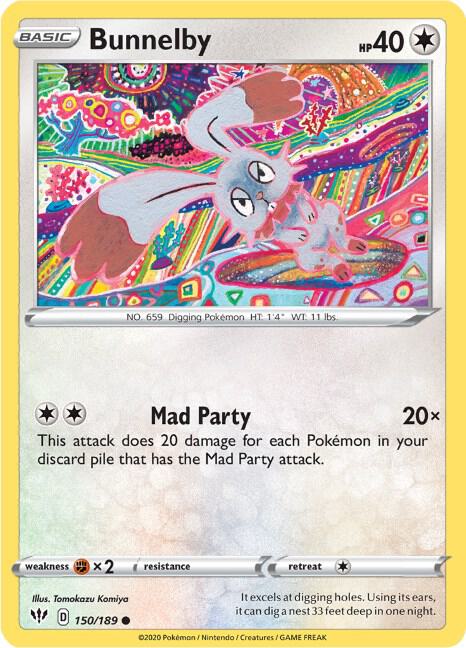 Bunnelby 150/189 Reverse Holofoil SWSH03: Darkness Ablaze Bunnelby 150/189 Reverse Holofoil SWSH03: Darkness Ablaze