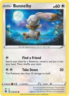 Bunnelby 214/264 Normal SWSH08: Fusion Strike