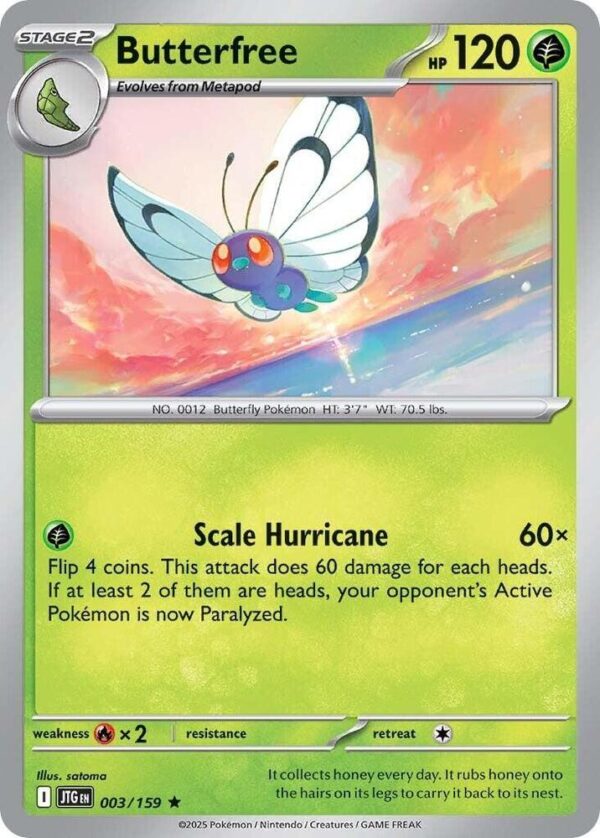 Butterfree 003/159 Reverse Holofoil SV09: Journey Together Butterfree 003/159 Reverse Holofoil SV09: Journey Together