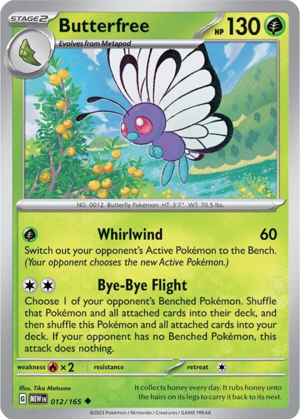 Butterfree 012/165 Reverse Holofoil SV: Scarlet & Violet 151