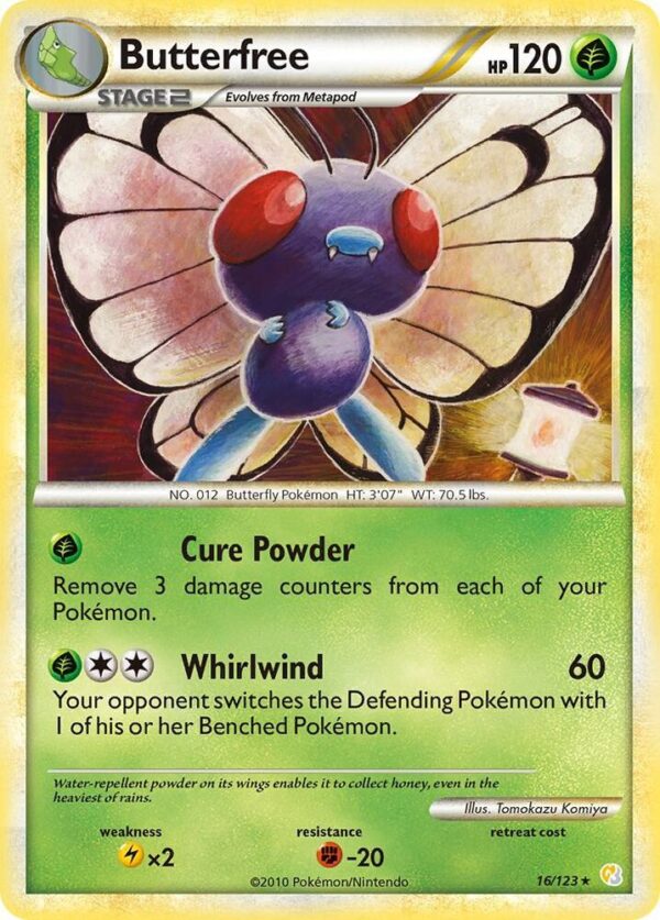 Butterfree 16/123 Reverse Holofoil HeartGold SoulSilver Butterfree 16/123 Reverse Holofoil HeartGold SoulSilver
