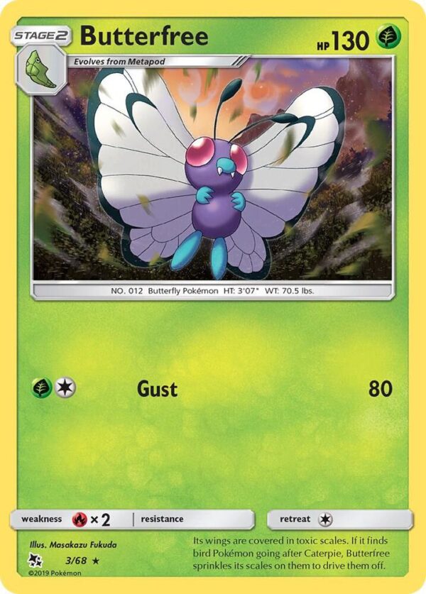 Butterfree 3/68 Reverse Holofoil Hidden Fates