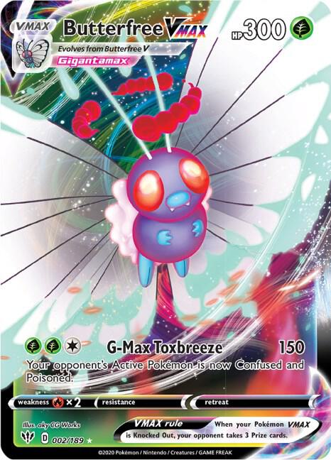 Butterfree VMAX 002/189 Holofoil SWSH03: Darkness Ablaze Butterfree VMAX 002/189 Holofoil SWSH03: Darkness Ablaze