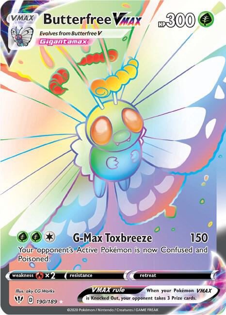 Butterfree VMAX (Secret) 190/189 Holofoil SWSH03: Darkness Ablaze Butterfree VMAX (Secret) 190/189 Holofoil SWSH03: Darkness Ablaze