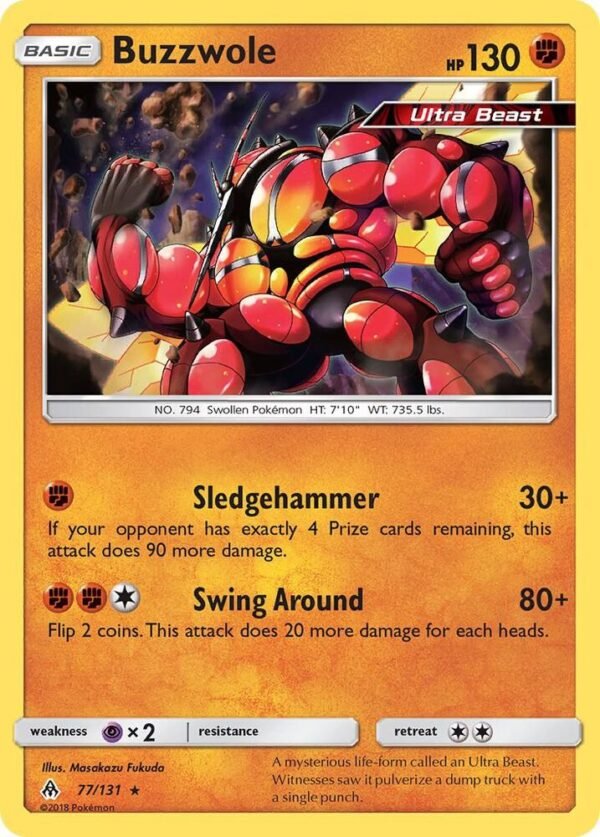 Buzzwole 77/131 Reverse Holofoil SM – Forbidden Light Buzzwole 77/131 Reverse Holofoil SM – Forbidden Light