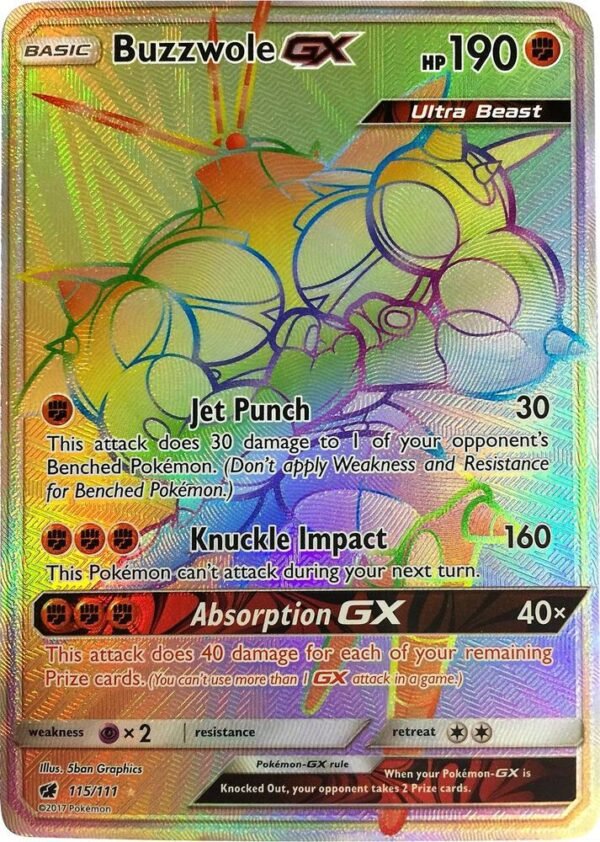 Buzzwole GX (Secret) 115/111 Holofoil SM – Crimson Invasion Buzzwole GX (Secret) 115/111 Holofoil SM – Crimson Invasion