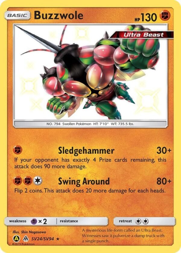Buzzwole SV24/SV94 Holofoil Hidden Fates: Shiny Vault Buzzwole SV24/SV94 Holofoil Hidden Fates: Shiny Vault