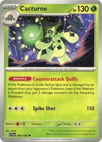 Cacturne | 006/198 | Reverse Holofoil | SV01: Scarlet & Violet Base Set