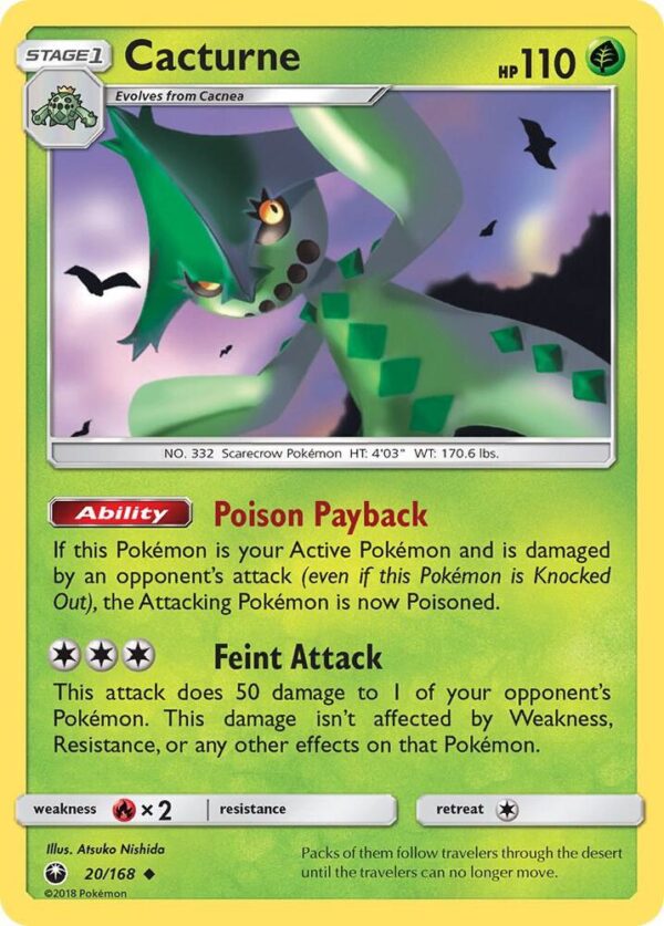 Cacturne 20/168 Reverse Holofoil SM – Celestial Storm