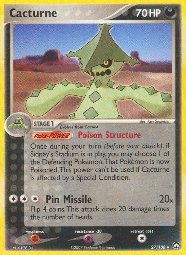 Cacturne 27/108 Reverse Holofoil Power Keepers