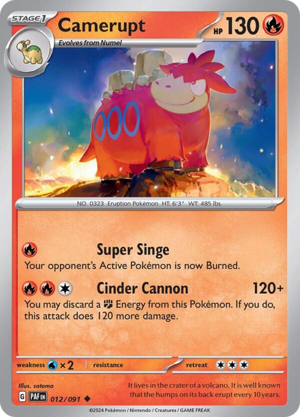 Camerupt 012/091 Reverse Holofoil SV: Paldean Fates