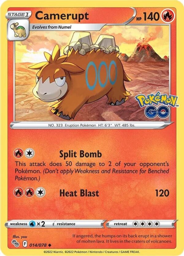 Camerupt 014/078 Reverse Holofoil Pokemon GO Camerupt 014/078 Reverse Holofoil Pokemon GO