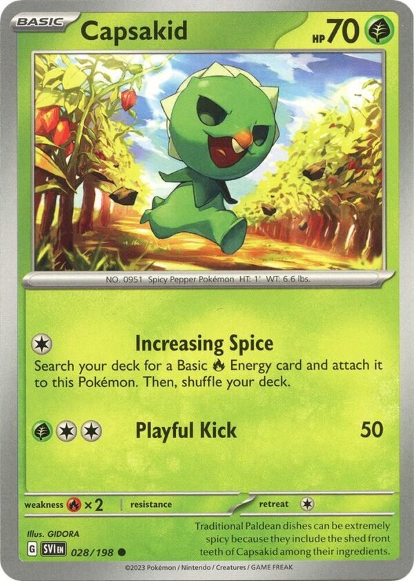 Capsakid 028/198 Normal SV01: Scarlet & Violet Base Set Capsakid 028/198 Normal SV01: Scarlet & Violet Base Set