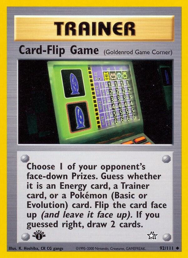 Card-Flip Game (Goldenrod Game Corner) 092/111 1st Edition Neo Genesis Card-Flip Game (Goldenrod Game Corner) 092/111 1st Edition Neo Genesis