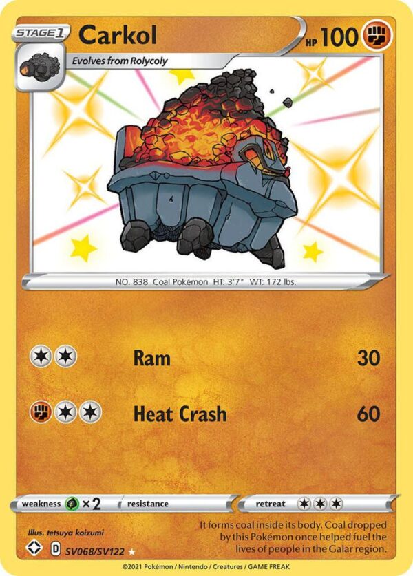 Carkol SV068/SV122 Holofoil Shining Fates: Shiny Vault Carkol SV068/SV122 Holofoil Shining Fates: Shiny Vault