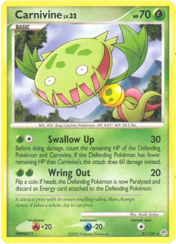 Carnivine 21/130 Reverse Holofoil Diamond and Pearl