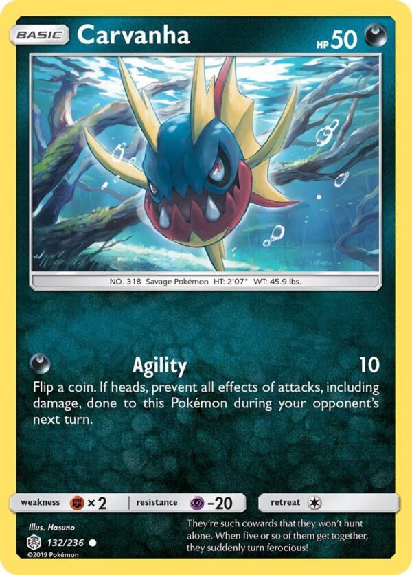 Carvanha 132/236 Reverse Holofoil SM – Cosmic Eclipse Carvanha 132/236 Reverse Holofoil SM – Cosmic Eclipse