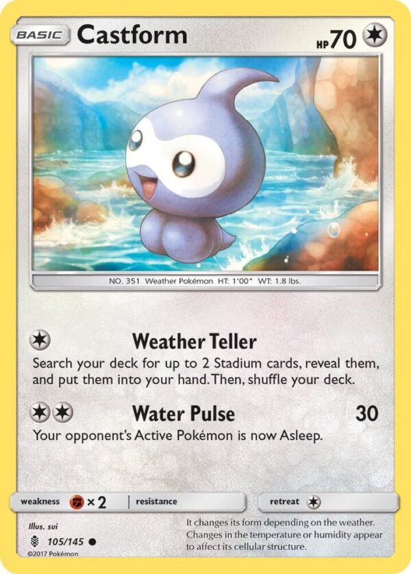 Castform 105/145 Reverse Holofoil SM – Guardians Rising