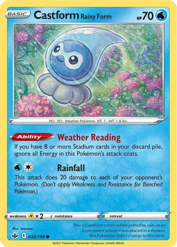 Castform Rainy Form 033/198 Normal SWSH06: Chilling Reign Castform Rainy Form 033/198 Normal SWSH06: Chilling Reign