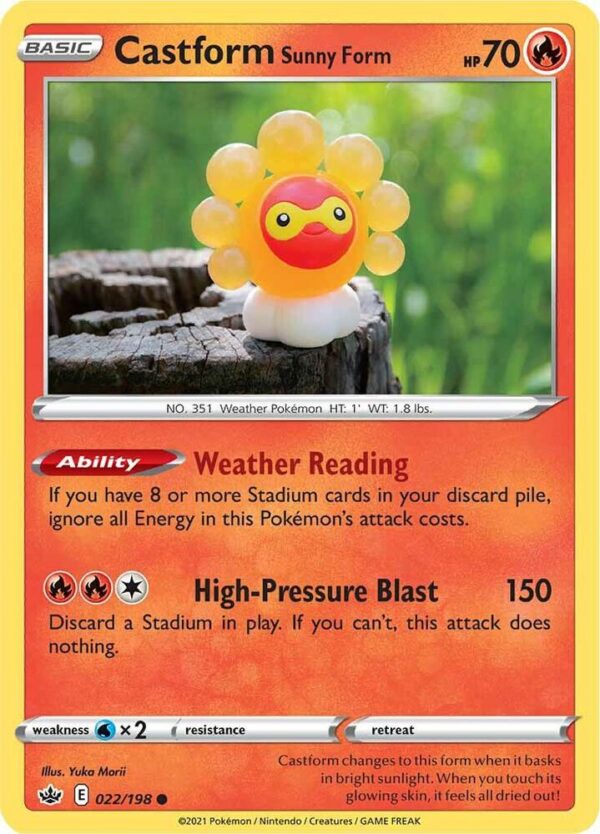 Castform Sunny Form 022/198 Reverse Holofoil SWSH06: Chilling Reign