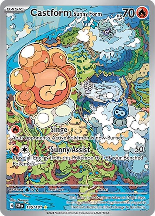 Castform Sunny Form 195/191 Holofoil SV08: Surging Sparks Castform Sunny Form 195/191 Holofoil SV08: Surging Sparks