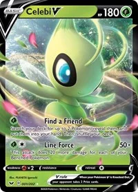 Celebi V | 001/202 | Holofoil | SWSH01: Sword & Shield Base Set