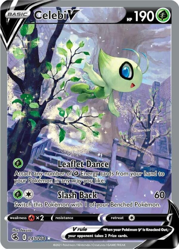 Celebi V (Alternate Full Art) 245/264 Holofoil SWSH08: Fusion Strike Celebi V (Alternate Full Art) 245/264 Holofoil SWSH08: Fusion Strike