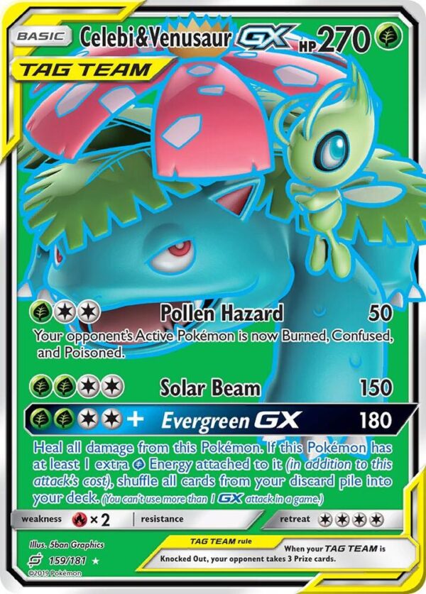 Celebi & Venusaur GX (Full Art) 159/181 Holofoil SM – Team Up