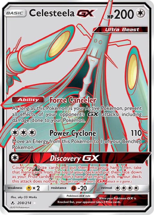 Celesteela GX (Full Art) 208/214 Holofoil SM – Unbroken Bonds Celesteela GX (Full Art) 208/214 Holofoil SM – Unbroken Bonds