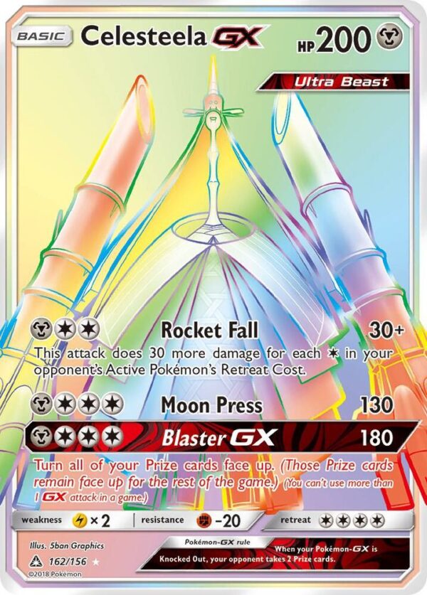 Celesteela GX (Secret Rare) 162/156 Holofoil SM – Ultra Prism Celesteela GX (Secret Rare) 162/156 Holofoil SM – Ultra Prism