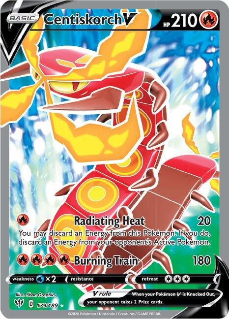 Centiskorch V (Full Art) 179/189 Holofoil SWSH03: Darkness Ablaze Centiskorch V (Full Art) 179/189 Holofoil SWSH03: Darkness Ablaze