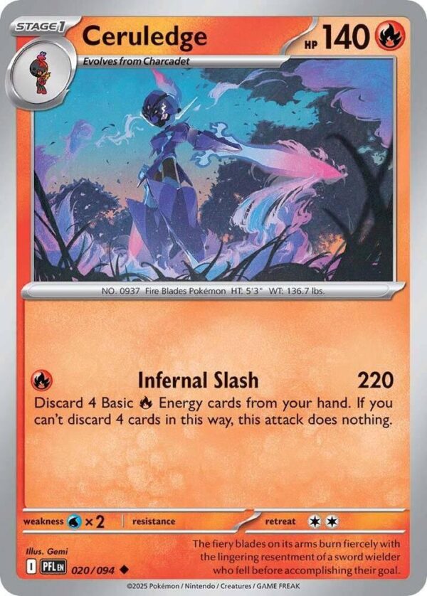 Ceruledge 020/094 Normal ME02: Phantasmal Flames Ceruledge 020/094 Normal ME02: Phantasmal Flames