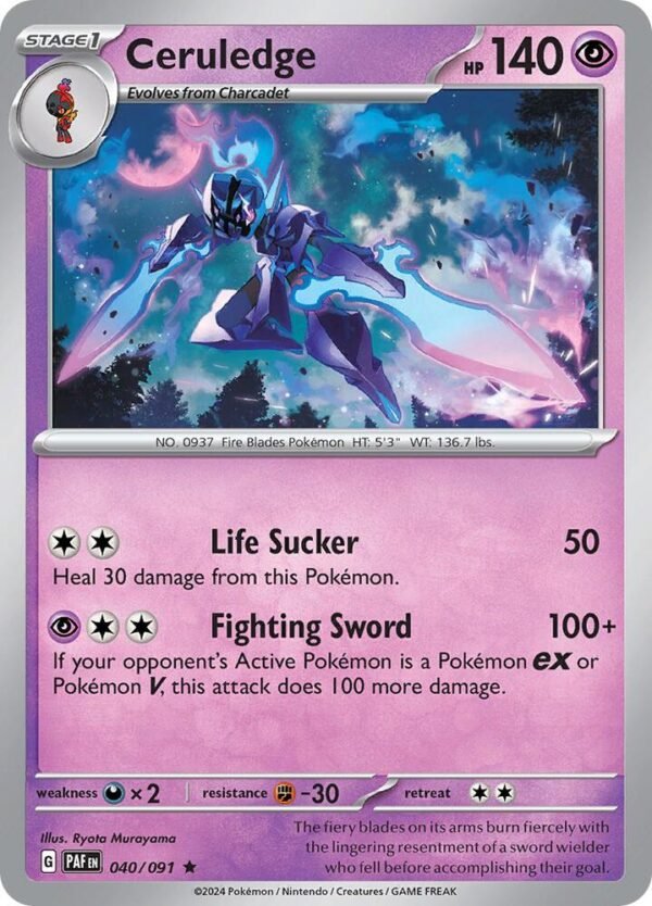 Ceruledge 040/091 Reverse Holofoil SV: Paldean Fates