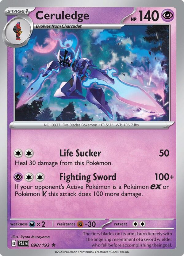 Ceruledge 098/193 Holofoil SV02: Paldea Evolved Ceruledge 098/193 Holofoil SV02: Paldea Evolved