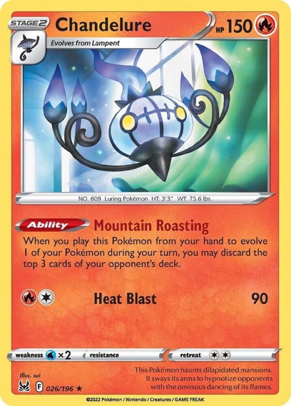 Chandelure 026/196 Holofoil SWSH11: Lost Origin