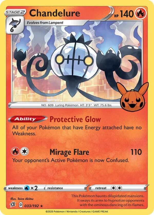 Chandelure 033/192 Holofoil Trick or Trade BOOster Bundle